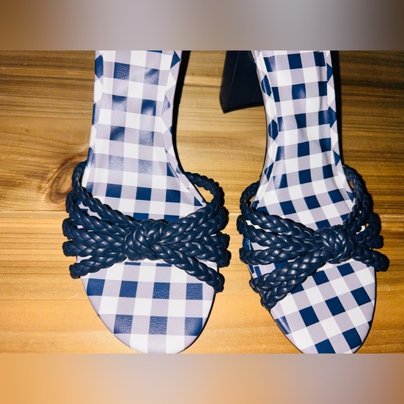 NEW Draper James Elisa Women's Dress Sandals Navy - size 7 - Navy Gingham NWT - Picture 6 of 11